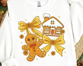 Gingerbread Christmas Coquette Png, Merry Christmas Shirt Design, Christmas Doodle Png,  Brushstroke Christmas Png, Tis the Season Png