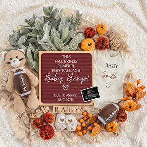 Fall Game Fall Pregnancy Announcement Digital Baby Announcement Autumn Gender Neutral Gender Reveal Boy Social Media Reveal Fall