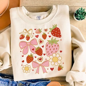Boho Strawberry Coquette PNG, Summer Strawberry Png, Floral Stawberry Png, Boho Summer Png, Preppy Strawberries Png, Strawberry Festival Png