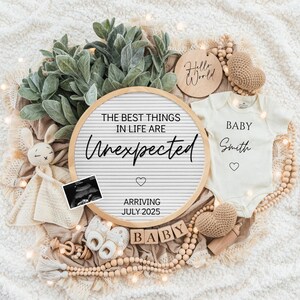 Digital Pregnancy Announcement / Pregnancy Reveal / Social Media / Gender Neutral / Facebook / Instagram / Boho / Personalized -bunny
