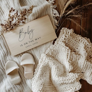 Boho Style Baby Announcement with Test, Editable Pregnancy Reveal, Customizable Pregnancy Template, Digital Pregnancy Announcement