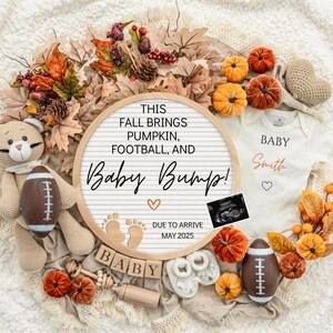 Game Fall Pregnancy Announcement Digital Baby Announcement Autumn Gender Neutral Gender Reveal Boy Social Media Reveal Fall