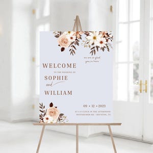Editable Pampas wedding Welcome Sign Template, Modern terracotta boho wedding sign printable, welcome sign download, Boho Wedding 1188