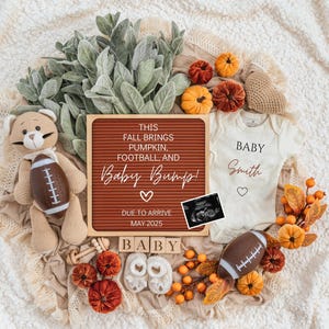 Fall Game Fall Pregnancy Announcement Digital Baby Announcement Autumn Gender Neutral Gender Reveal Boy Social Media Reveal Fall