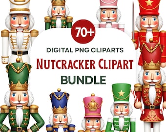 Nutcracker Clipart Bundle, Toy Soldier Clip Art, Nutcracker Art, Vintage Christmas PNG,  Classic Christmas PNG, Holiday Nutcracker Png