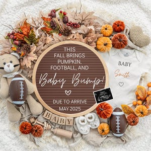 Game Fall Pregnancy Announcement Digital Baby Announcement Autumn Gender Neutral Gender Reveal Boy Social Media Reveal Fall