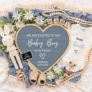 Boy Pregnancy Announcement Digital Baby Announcement Boy Gender Reveal Social Media Reveal Editable Template Its a Boy Little Brother