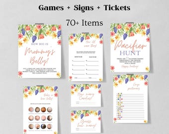 Editable Baby in Bloom Baby Shower Game Bundle, Spring Flowers Baby Shower Game Pack, Wildflower Baby Shower Games 1219