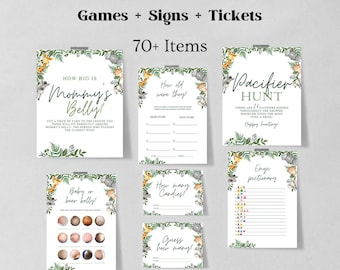 Safari Baby Shower Games Bundle, Jungle Baby Shower, Editable Safari Baby Shower Games Instant Download, Printable Games safari baby 1210