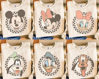 Maus und Freunde kariertes Png-Bundle, Retro-Maus und Freunde kariert SVG, Maus und Freunde Silhouette, Mäuse Tshirt D2f Sublimation