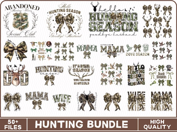 Camo Bundle PNG, Coquette Camo Bow, Camouflage Bow PNG, Duck Hunting Clipart, Retro Camouflage Girl PNG, Duck Hunting Season Png