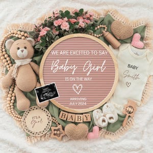 Girl Pregnancy Announcement Digital Baby Announcement Girl Gender Reveal Social Media Reveal Editable Template Its a Girl Little Sister,girl