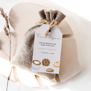 Editable Something sweet is brewing Baby Shower Favor Tags, coffee tea Baby shower Favor Tag, baby shower Gift tag 1174