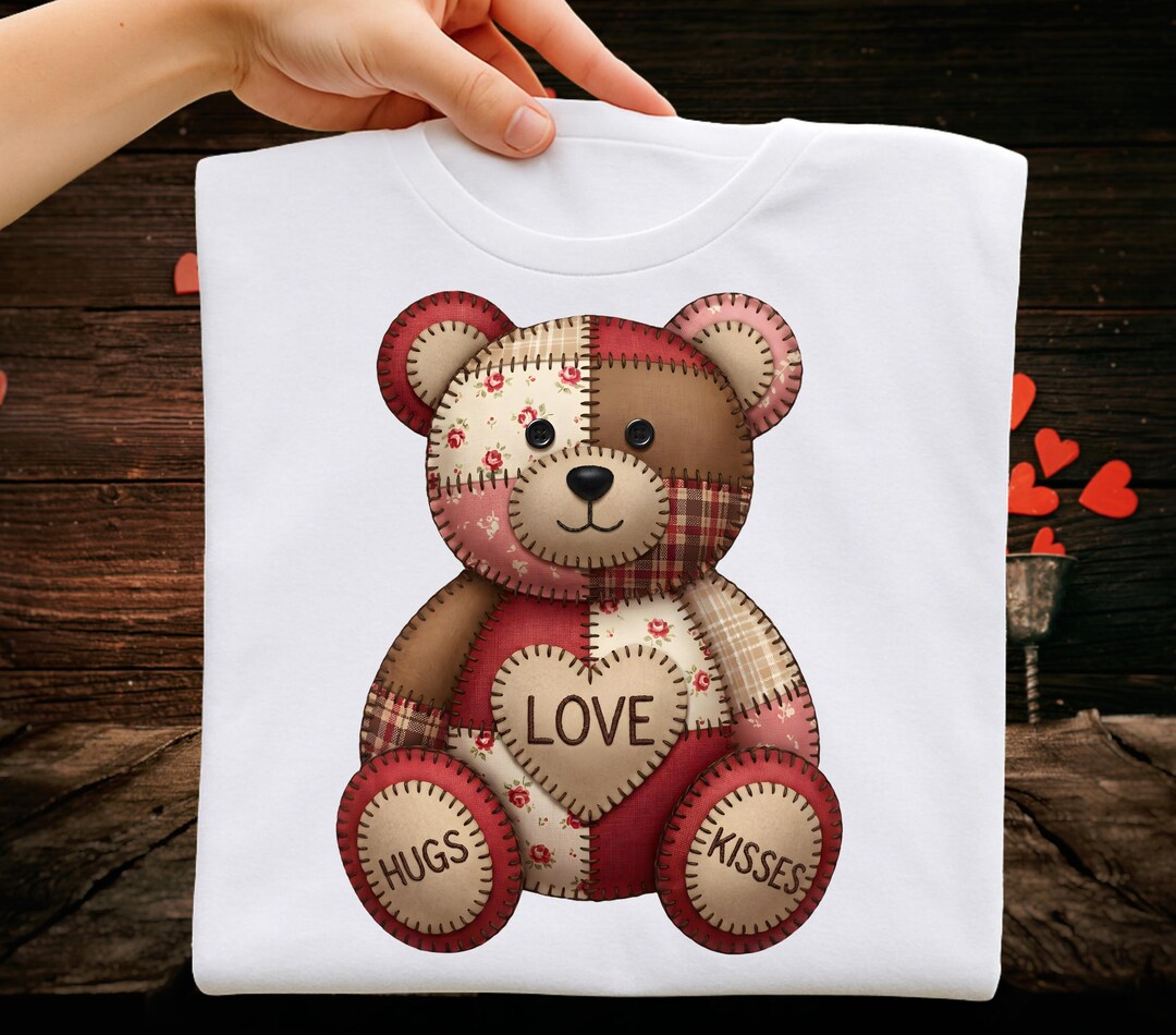 Valentine Teddy Bear PNG, Pink Red Heart Coquette Design, Valentines ...