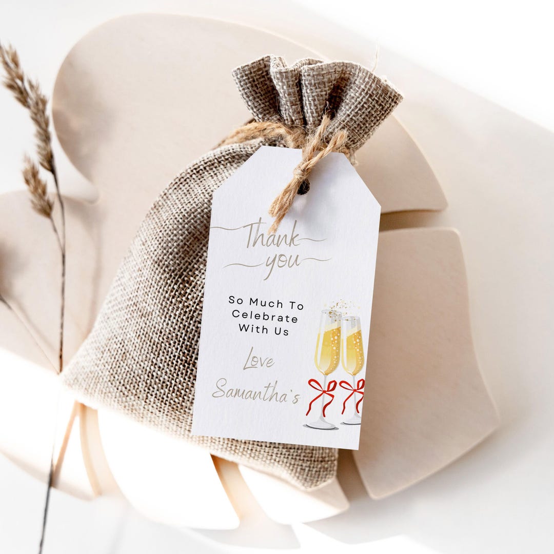 Editable Brunch & Bubbly Bridal Shower Favor Tags , Champagne Shower ...