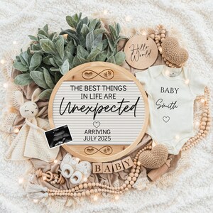Digital Pregnancy Announcement / Pregnancy Reveal / Social Media / Gender Neutral / Facebook / Instagram / Boho / Personalized -bunny