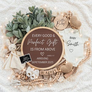Digital Pregnancy Announcement / Pregnancy Reveal / Social Media / Gender Neutral / Facebook / Instagram / Boho / Personalized -bunny