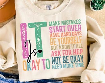 It's Okay To PNG Sublimation File, Mama Mental Health PNG, Mental Health Awareness Design, Breakdown Support PNG, Mother's Day Clipart