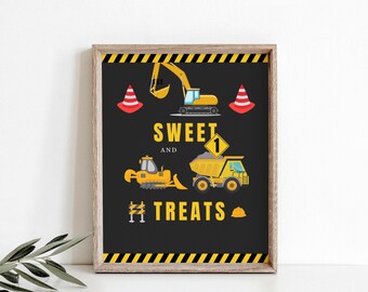Construction Birthday Party Table Sign Template, Construction Table Sign , Construction, Printable Template 082