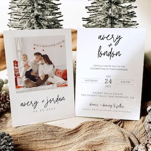 Minimalist Wedding Invitation Template | Editable Minimalist Wedding Invite | Modern Wedding Invite | Photo Wedding Invitation