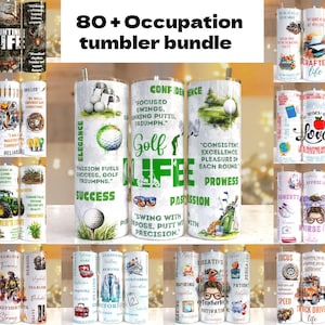 Bundle de verres professionnels 80+ 20 oz verres maigres Sublimation dessins, docteur fichier PNG en téléchargement numérique, gobelet png, sublimation gobelet