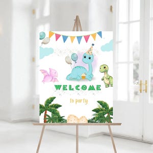 Dinosaur Birthday Party Welcome Sign Birthday Dinosaur Birthday Party Template PRINTABLE 057
