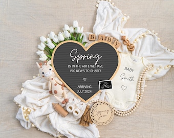 Spring Pregnancy Announcement \ Digital Baby Announcement \ Gender Neutral\ Social Media Reveal \ Keeping a Secret \ Gender netural
