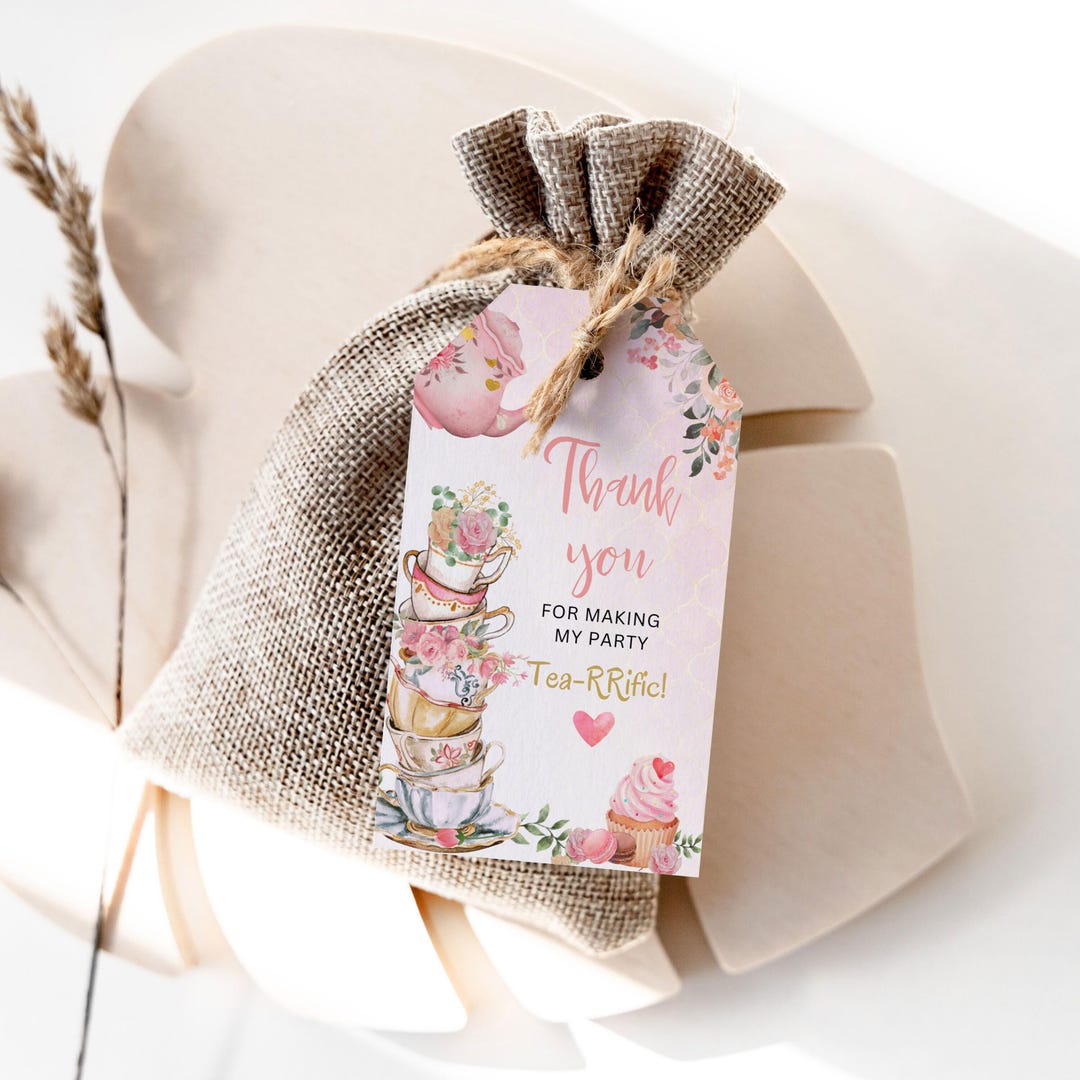 Editable Tea for Two Favor Tags Tea Birthday Thank You Tags Tea-rrific ...