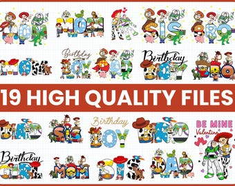 HPBD Toy Story PNG Bundle, Toy Story Mom Dad Sis Bro Png, Toy Story Png, Toy Story Birthday Boy Birthday Girl Png, Toy Story Birthday Png