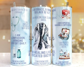 Diseños de sublimación para vasos delgados de 20 oz con la frase "Doctor Life", archivo PNG de doctor, vaso PNG de doctor, envoltura para vaso de doctor con sublimación