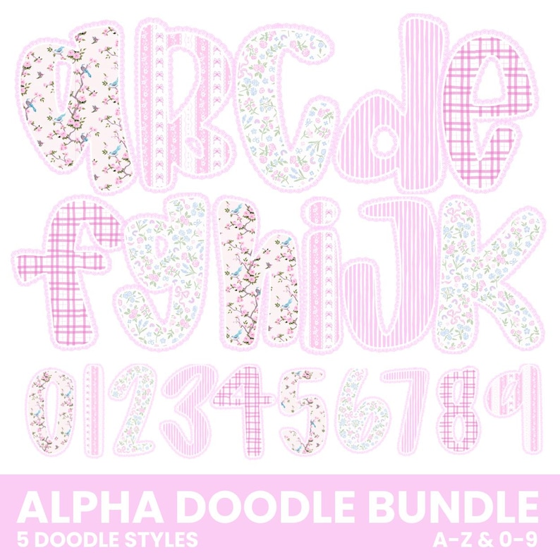 Grandmillennial Lace Trim Alphabet Set | Whimsy Pink | Alpha Letters ...