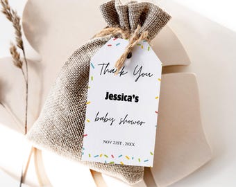 Editable Sprinkle Baby Shower Favor Tags, Printable Sprinkle Baby Shower Favor Tags, baby shower Gift tag 1203