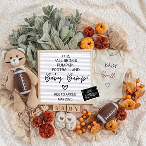 Fall Game Fall Pregnancy Announcement Digital Baby Announcement Autumn Gender Neutral Gender Reveal Boy Social Media Reveal Fall