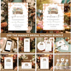 Off the Market Bridal Shower Bundle – &quot;She’s Off the Market&quot; Theme, Farmers Market Style Decor & Invitations