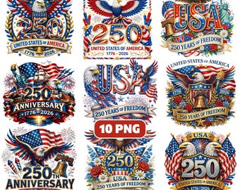 250th Anniversary Png Bundle, Patriotic Eagle Png Bundle, America 250, Statue of Liberty Patriotic bundle, USA Png, 4th of July Bundle Png,