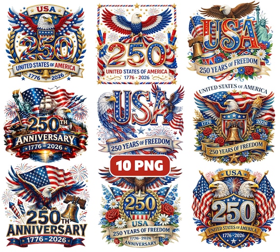 250th Anniversary Png Bundle, Patriotic Eagle Png Bundle, America 250, Statue of Liberty Patriotic bundle, USA Png, 4th of July Bundle Png,