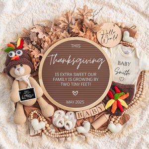 Thanksgiving Pregnancy Announcement Digital, Baby Announcement, Social Media Reveal, Two tiny feet, Digital pregnancy announcement