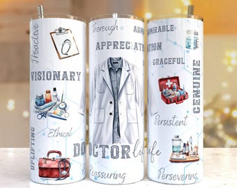 Doctor life 20oz Skinny Tumbler Sublimation Designs, Doctor PNG File Digital Download, Doctor tumbler png, doctor tumbler wrap sublimation