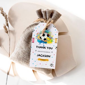 Editable Soccer Birthday Party Favor Tag Soccer Birthday Gift Tag Template 1168