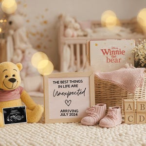 Editable Yellow bear Baby Announcement | Digital Gender Neutral Reveal Template | Little Honey Social Media Post