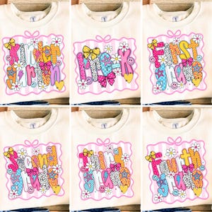 Retro Neon Back to School PNG Bundle, Girly Pink Bow, Hand Drawn, Colorful Coquette Kindergarten Pre-K 1st 2nd 3rd 4th Grade Png