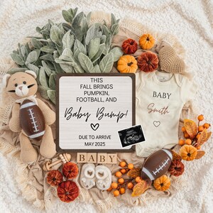 Fall Game Fall Pregnancy Announcement Digital Baby Announcement Autumn Gender Neutral Gender Reveal Boy Social Media Reveal Fall