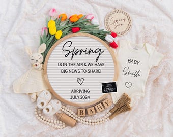 Spring Pregnancy Announcement \ Digital Baby Announcement \ Gender Neutral\ Social Media Reveal \ Keeping a Secret \ Gender netural