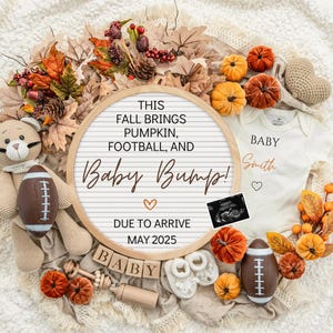 Game Fall Pregnancy Announcement Digital Baby Announcement Autumn Gender Neutral Gender Reveal Boy Social Media Reveal Fall