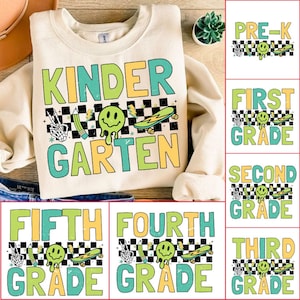 Back to School For Boys Bundle, First/ Second/ Third Grade Design, School Png, Retro PNG, Kindergarten, Pre K PNG, First Day Of School