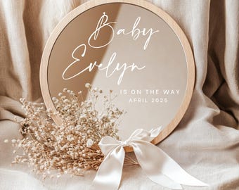 Boho Style Baby Announcement with Test, Editable Pregnancy Reveal, Customizable Pregnancy Template, Digital Pregnancy Announcement