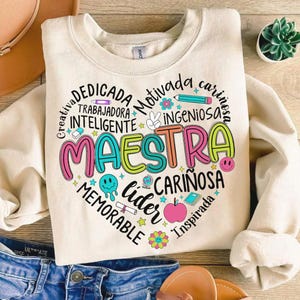 Retro Maestra Word Png, Teacher Life Png, Teacher Appreciation Gift, Maestra School Png, Teach Love Inspire, Spanish Teacher, Back To School
