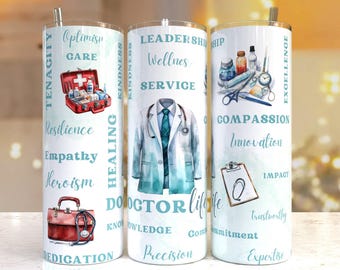 Doctor life 20oz Skinny Tumbler Sublimation Designs, Doctor PNG File Digital Download, Doctor tumbler png, doctor tumbler wrap sublimation