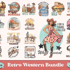Retro Western Mega Bundle  Western Sublimation Bundle, Howdy png, Rodeo Png, Vintage Retro Cowboy, Cowboy Cowgirl png, Country Tshirt Design