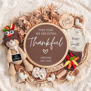 Thanksgiving Pregnancy Announcement Digital, Baby Announcement, Social Media Reveal